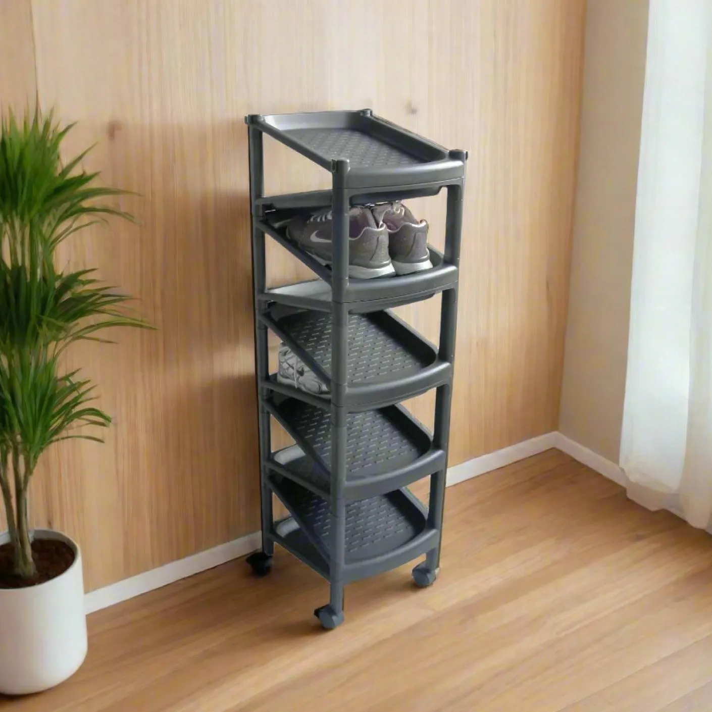 10 TIER SINGLE SHOE RACK W/WHLS (831-10)