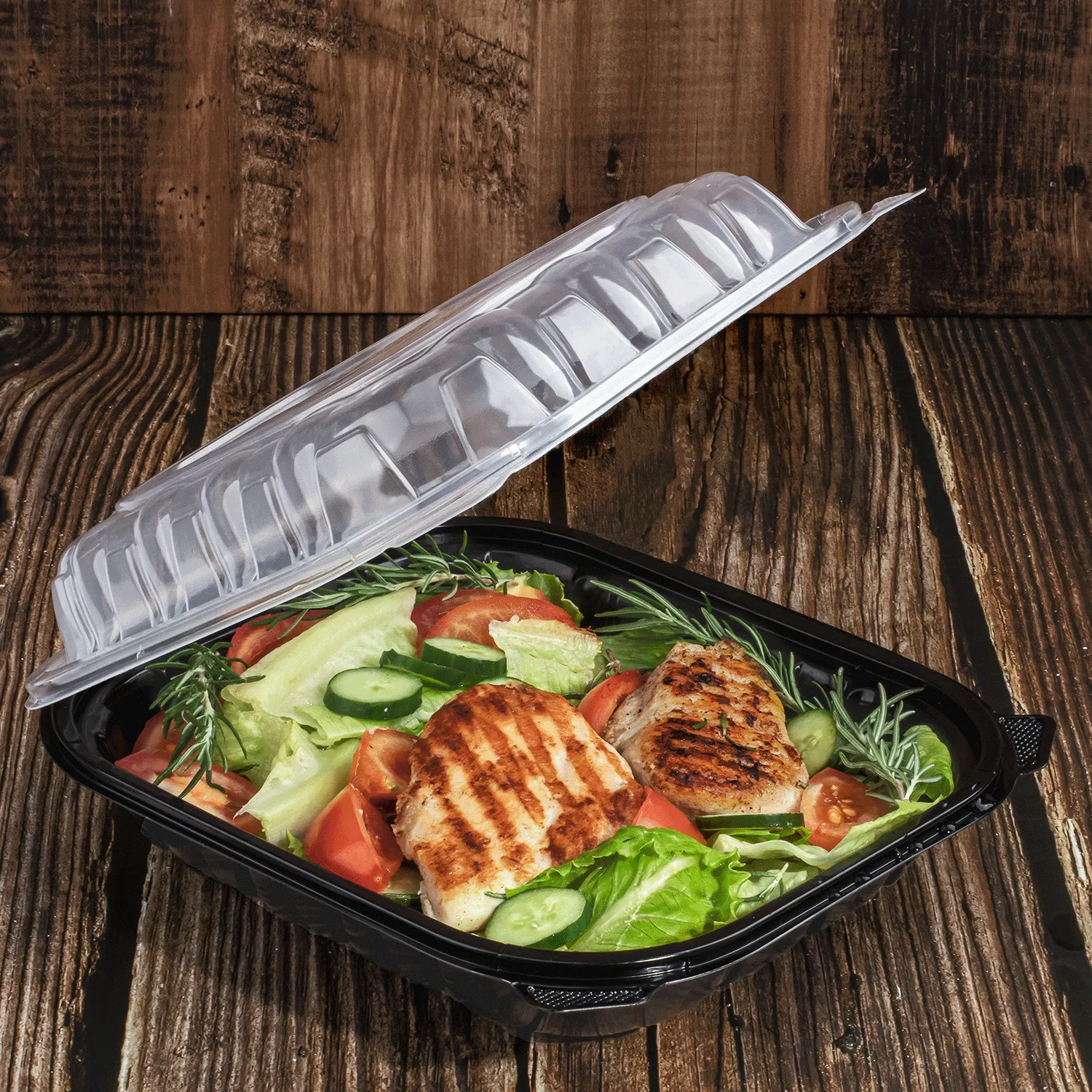 [150 ct] 10.25" x 9" Premium PP Hinged Container