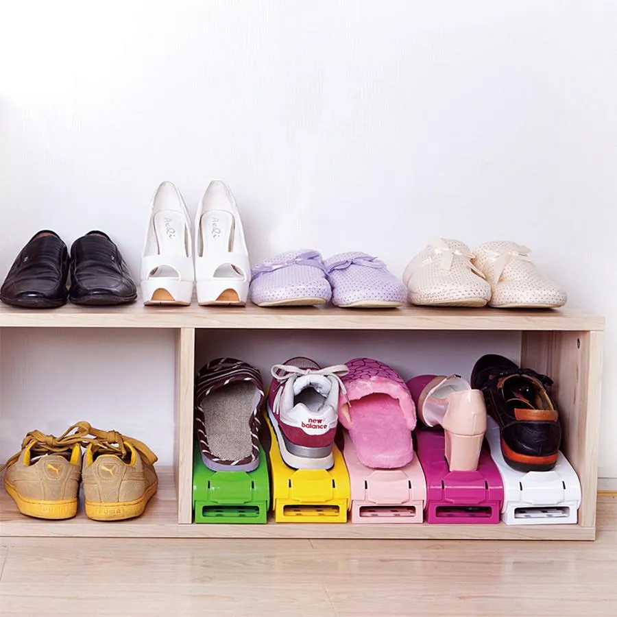 2 x Foldable Space Saving Shoe Rack