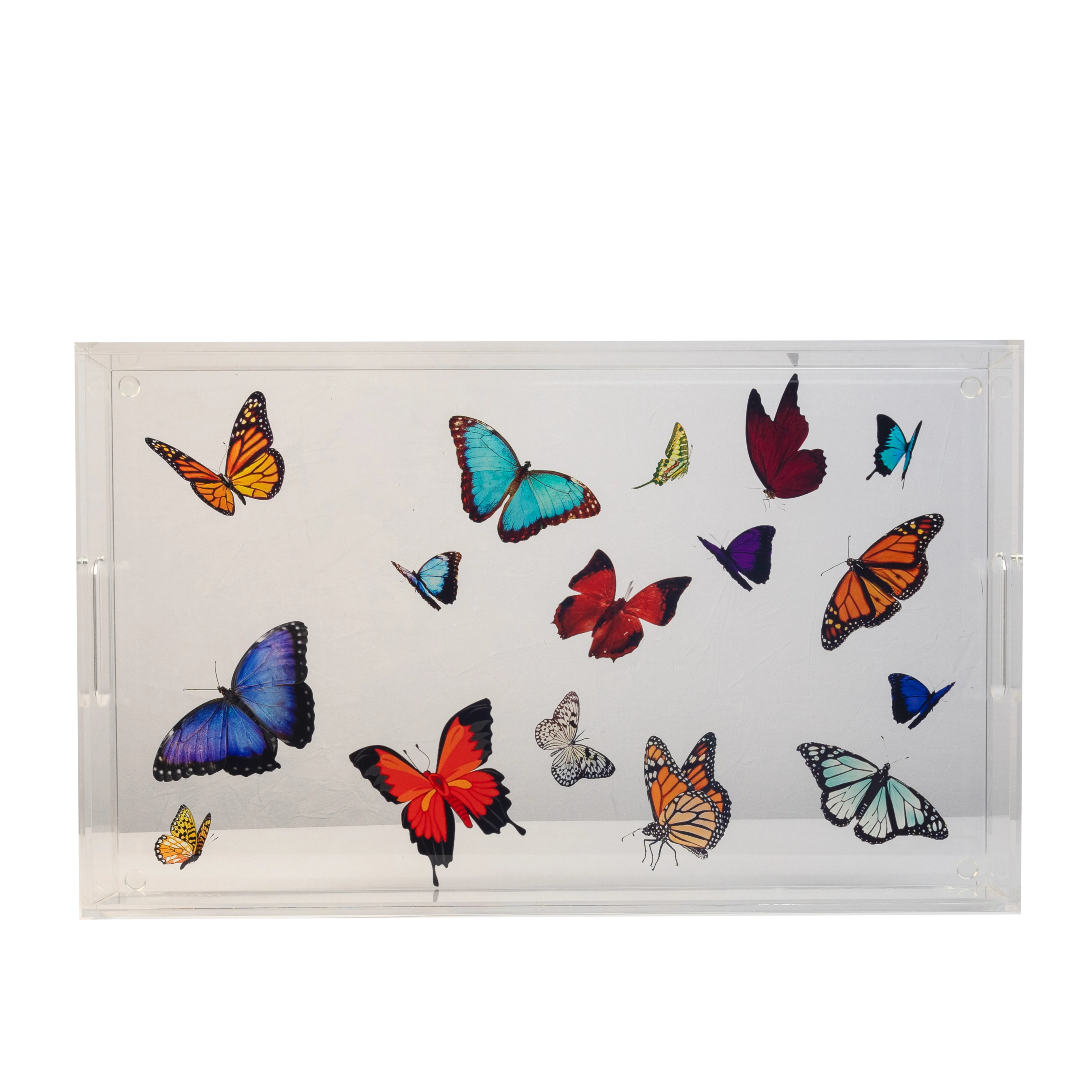 Acrylic - Butterflies Large Serving Tray