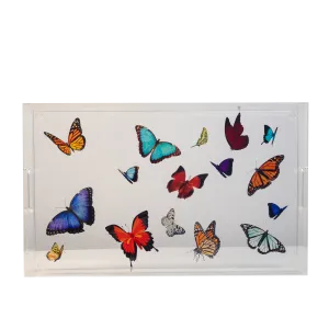 Acrylic - Butterflies Large Serving Tray