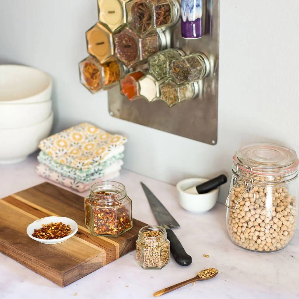 BASICS | 12 Large Magnetic Jars Filled with Organic Spices