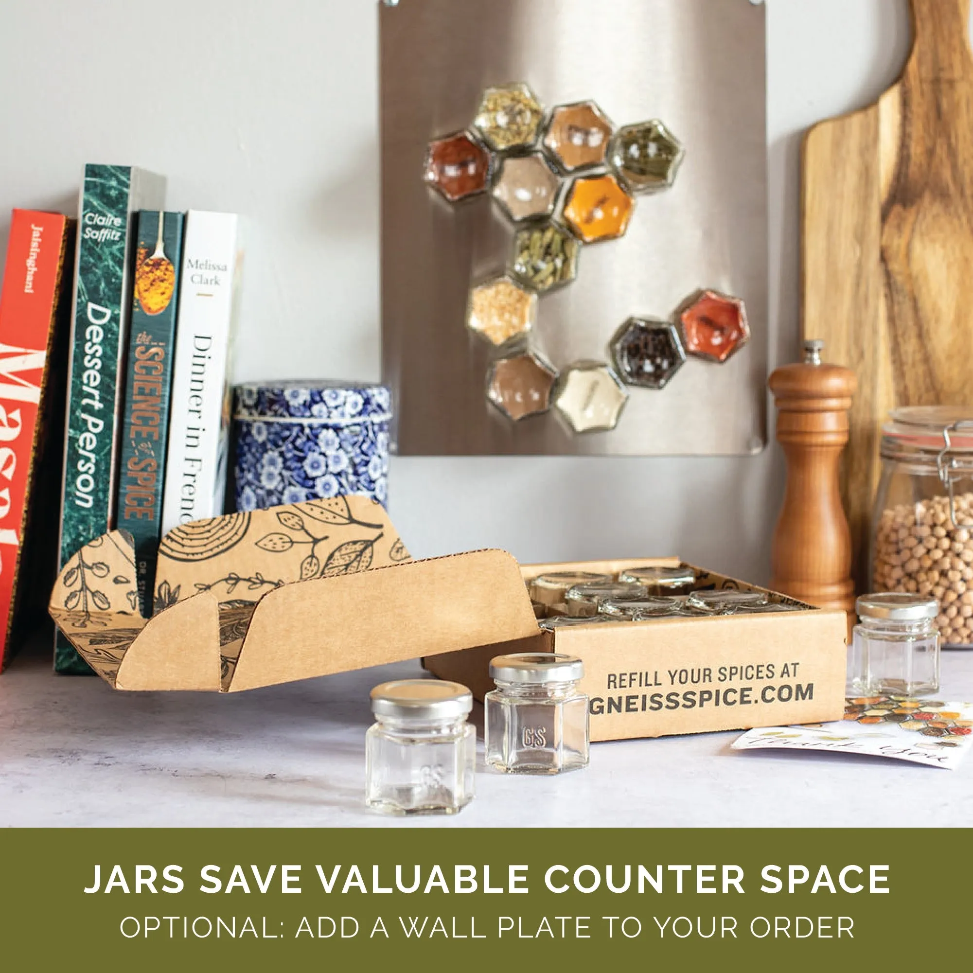 BASICS | 12 Large Magnetic Jars Filled with Organic Spices