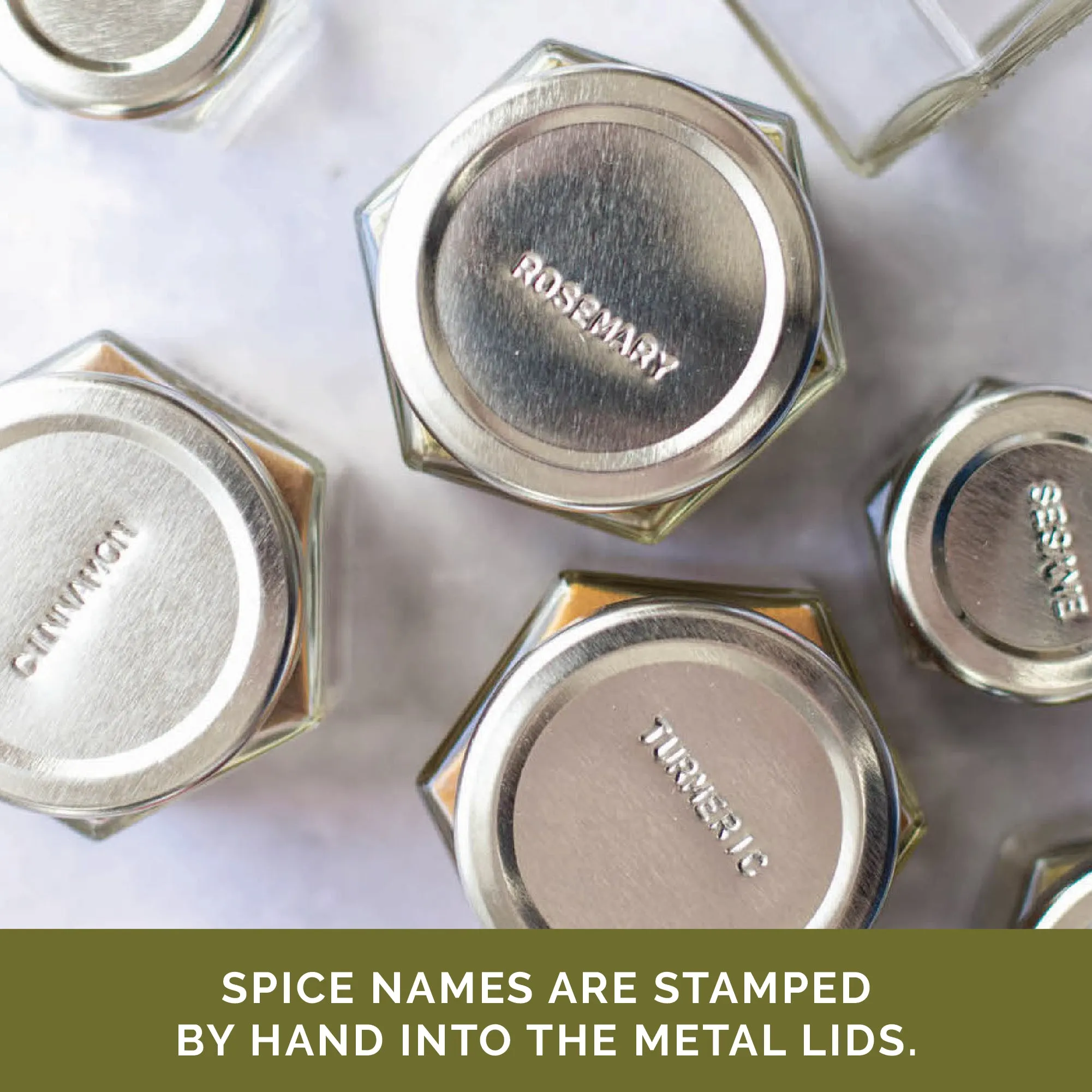 BASICS | 12 Large Magnetic Jars Filled with Organic Spices