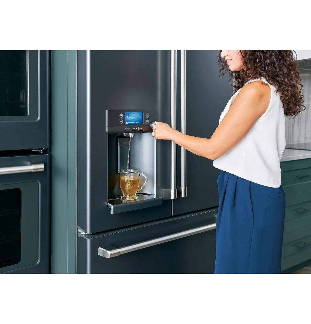 Cafe CFE28TP2MS1 Caf(eback)™ ENERGY STAR® 27.7 Cu. Ft. Smart French-Door Refrigerator with Hot Water Dispenser