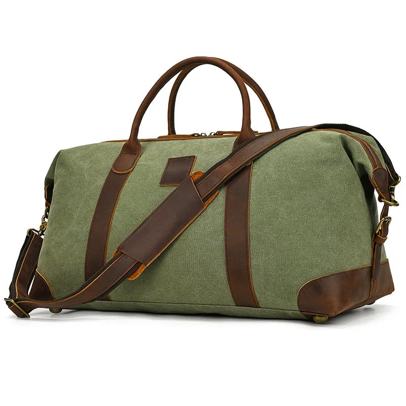 Canvas Weekender Bag Overnight Carryon Duffel Bag