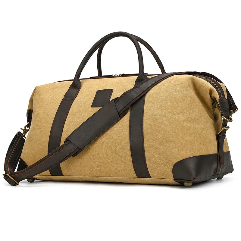 Canvas Weekender Bag Overnight Carryon Duffel Bag