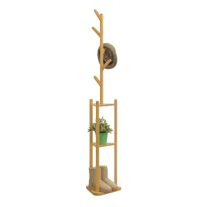 Coat Tree Stand - 3 Tier Triangular Shelves