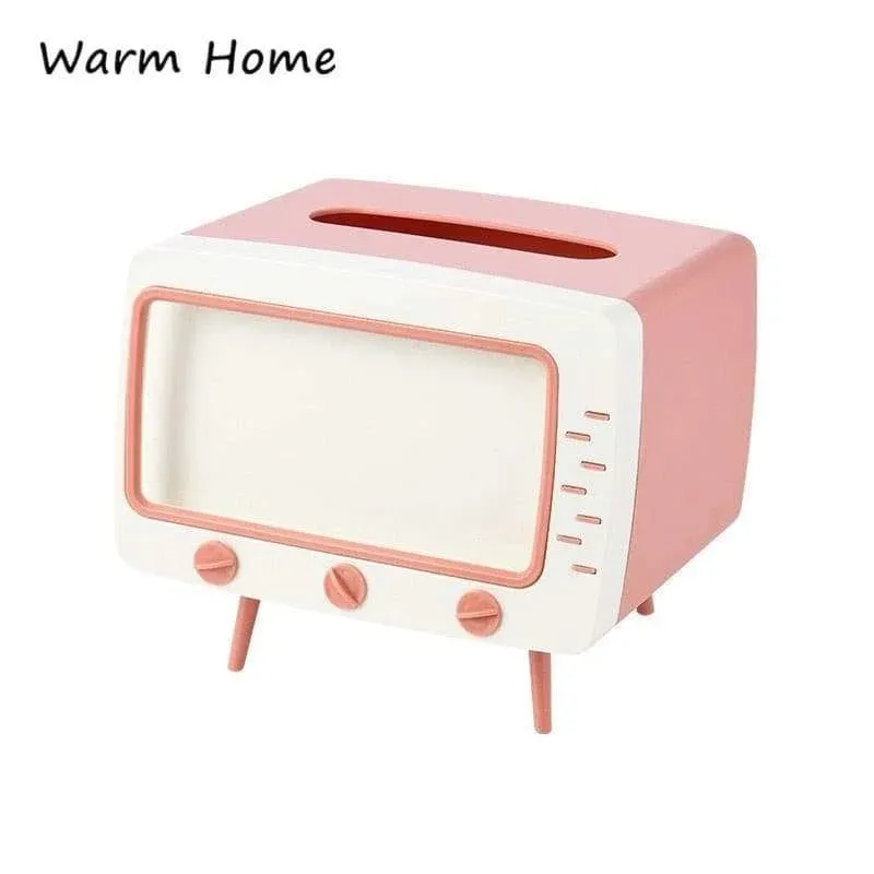 Creative Tissue Boxes Retro Television Phone Holder