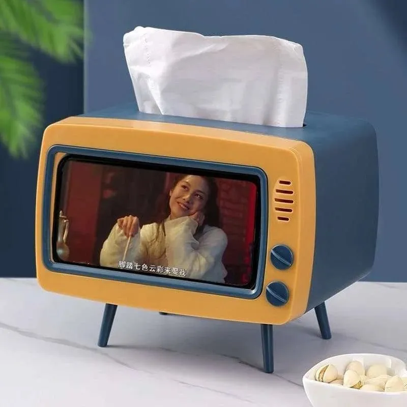 Creative Tissue Boxes Retro Television Phone Holder