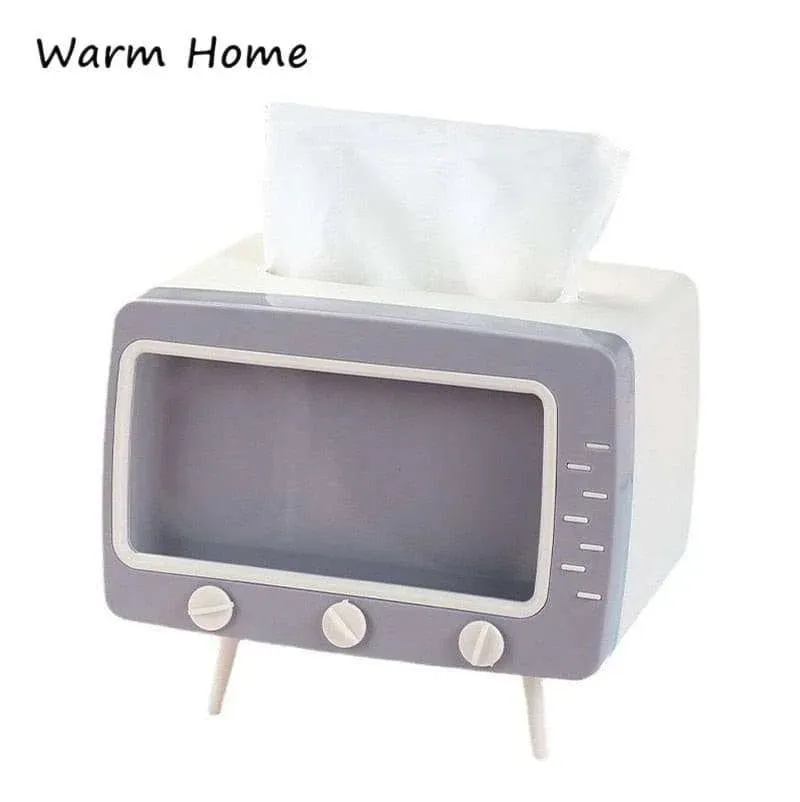 Creative Tissue Boxes Retro Television Phone Holder