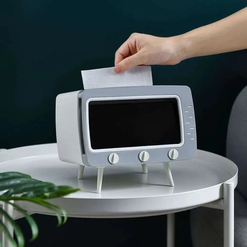 Creative Tissue Boxes Retro Television Phone Holder