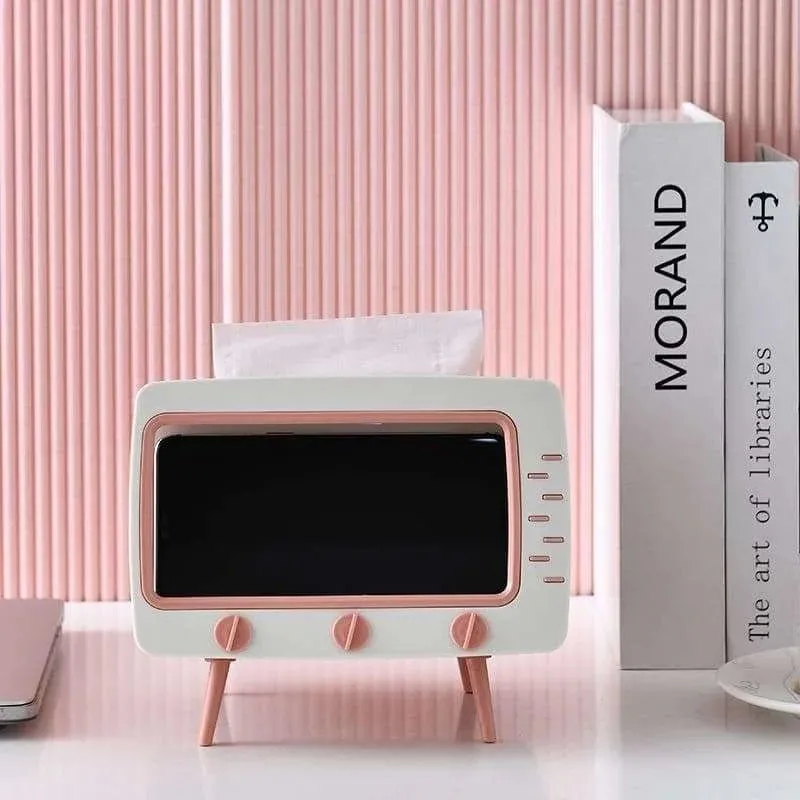 Creative Tissue Boxes Retro Television Phone Holder