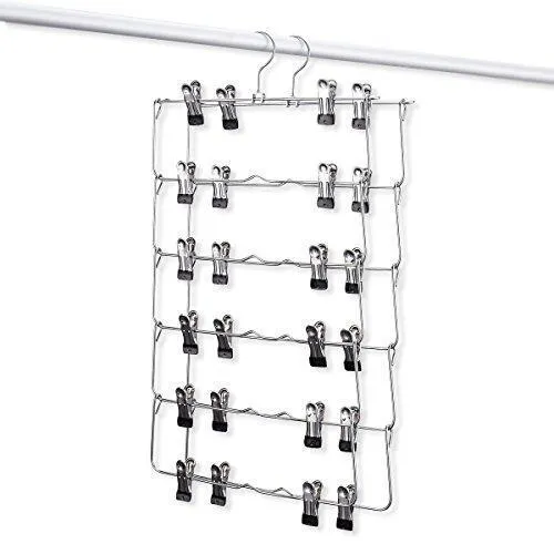 Emstris Skirt Hangers Pants Hangers Closet Organizer Stainless Steel Fold up Space Saving Hangers