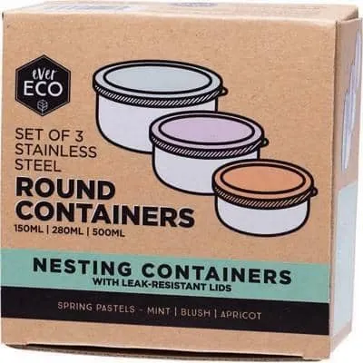 Ever Eco - Round Nesting Containers - Spring Pastels (Set of 3)