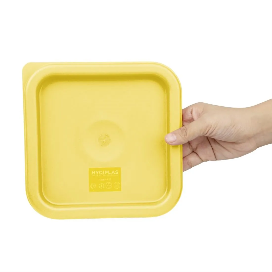 FX137 Hygiplas Square Food Storage Container Lid Yellow Small