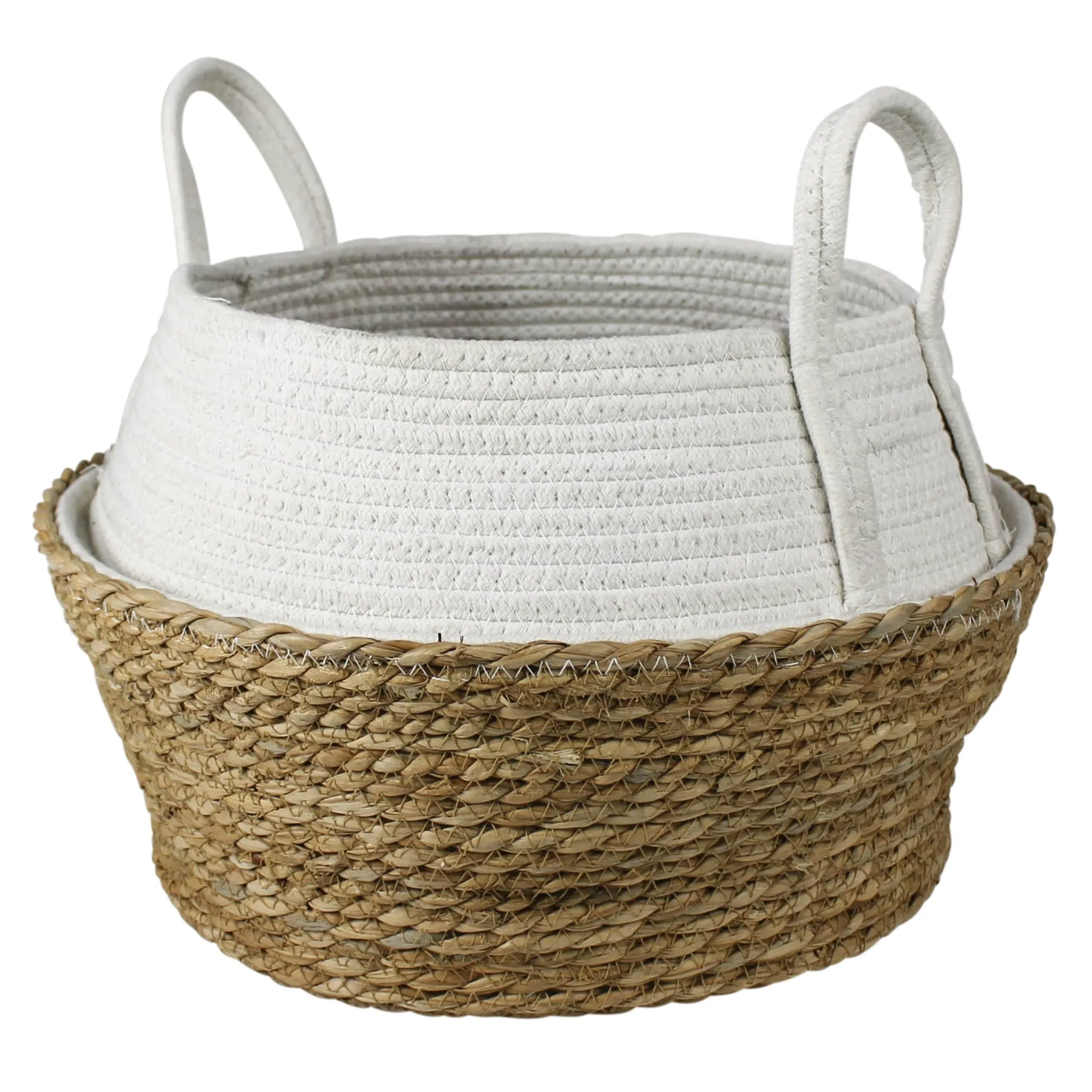 Gideon Collapsible Grass & Cotton Basket By HomArt