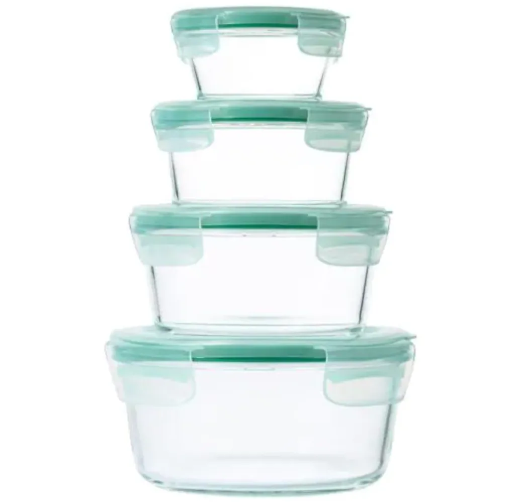 Good Grips 8-Piece Smart Seal Glass Round Container Set