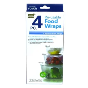 Grand Fusion Silicone Food Wraps Set of 4