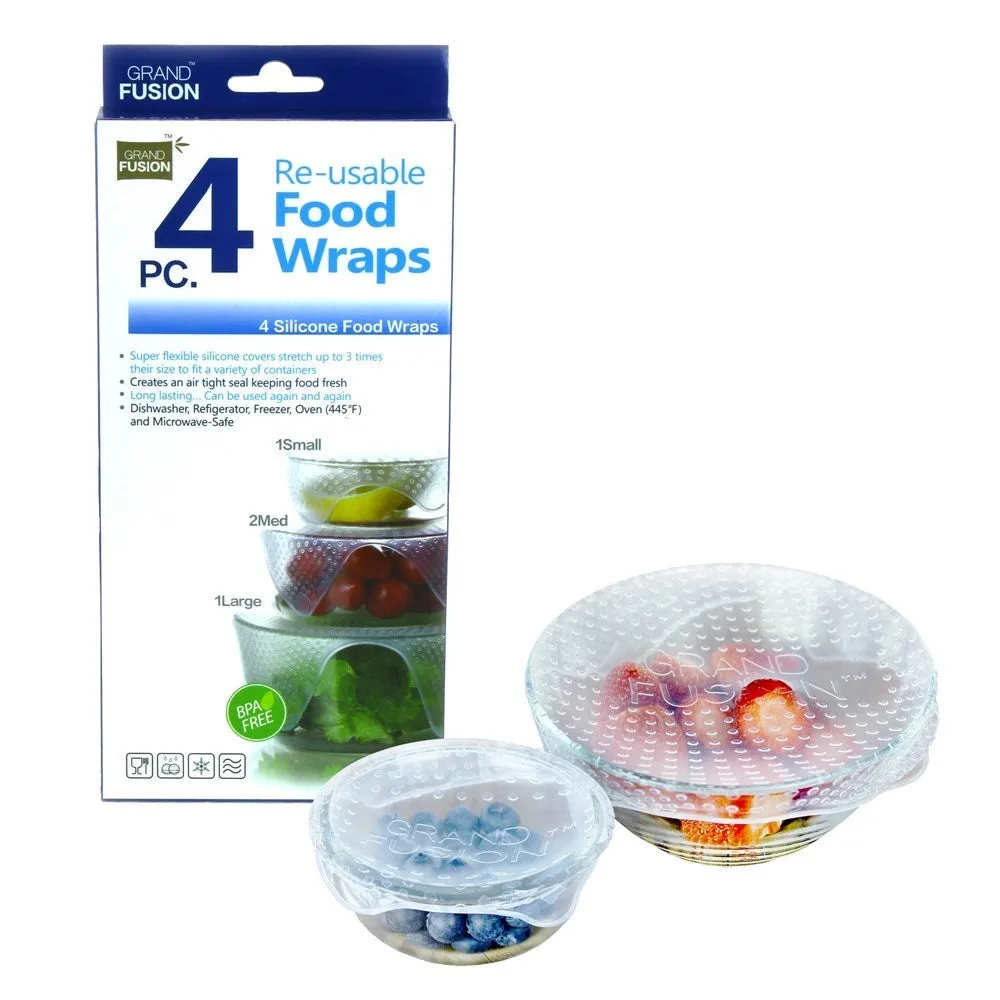 Grand Fusion Silicone Food Wraps Set of 4