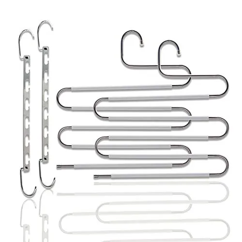 Hangers Space Saving: closet organizer hanger - 2 Multi Hanger   2 Non Slip Hangers -space saving hangers - shirt   pants hangers by ClosetPro.