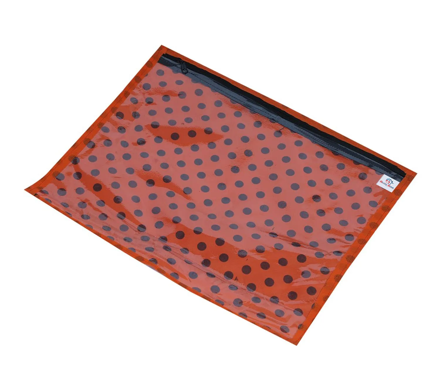 Heart Home Dot Printed Tranasparent Non Woven Foldable, Waterproof Single Saree Cover, Saree Organizer- Pack of 18 (Orange)-HS_38_HEARTH21641