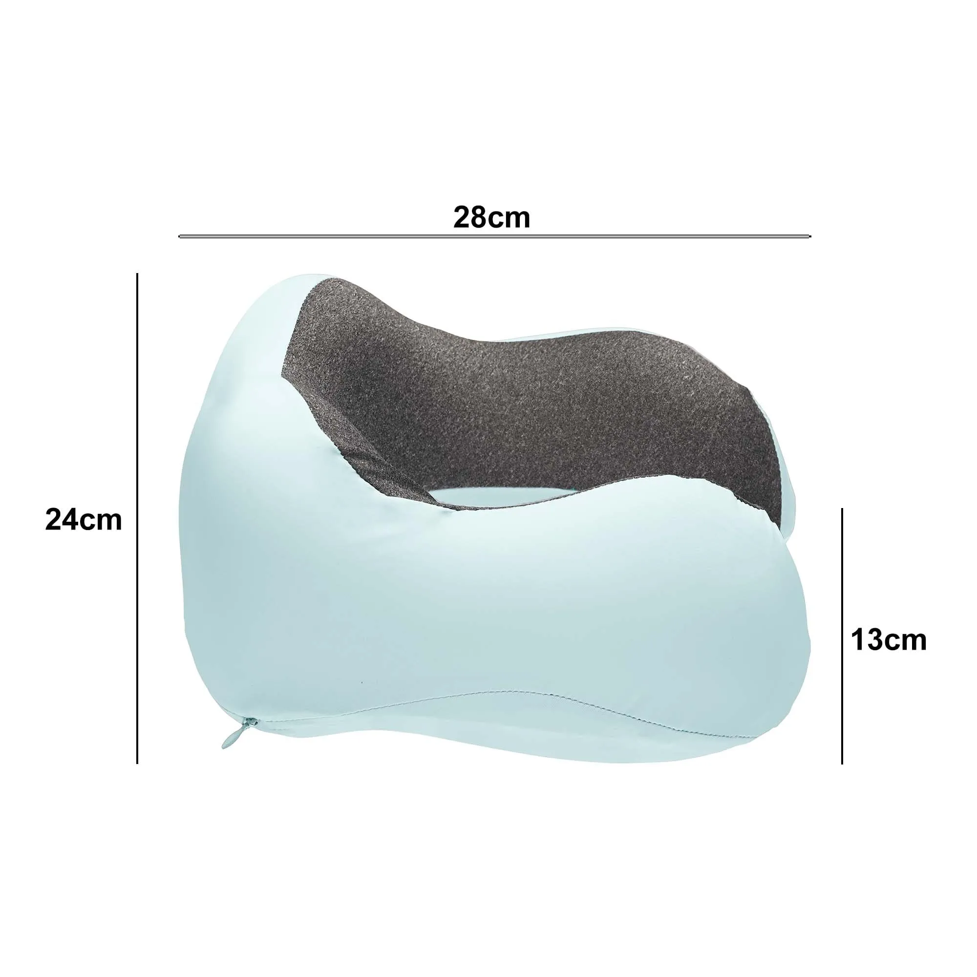 Homestic Soft Microfiber U Shaped Semicircular & Portable Sleeping Neck Pillow for Pain & Headrest | Neck Rest for Travel | Neck Band Supporter for Men's & Women's | U23007, Blue