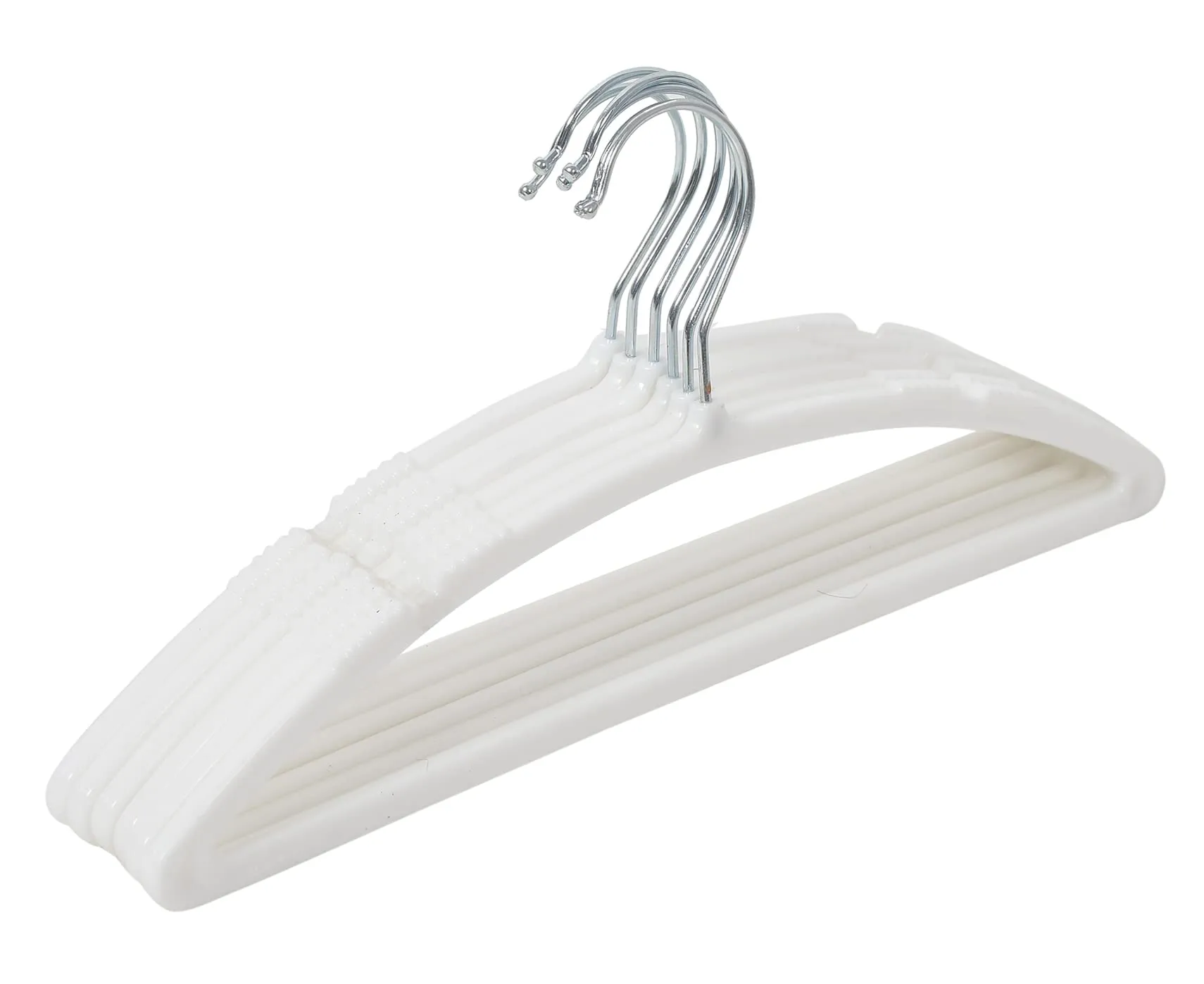 Kuber Industries 12 Pieces Non-Slip, Space Saving Plastic Closet Baby Hanger for Laundry & Everyday Use (White)-HS43KUBMART25713