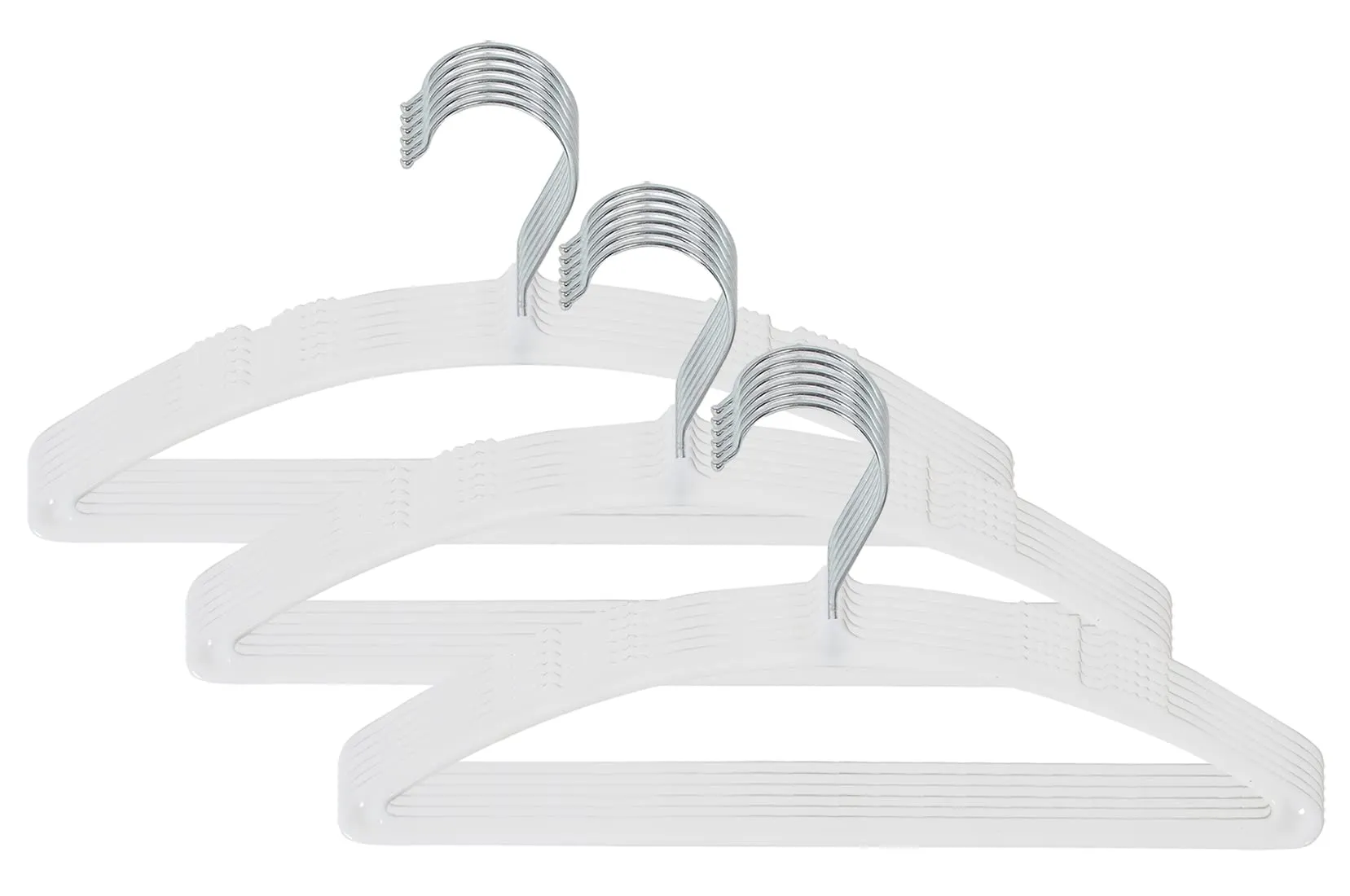 Kuber Industries 12 Pieces Non-Slip, Space Saving Plastic Closet Baby Hanger for Laundry & Everyday Use (White)-HS43KUBMART25713