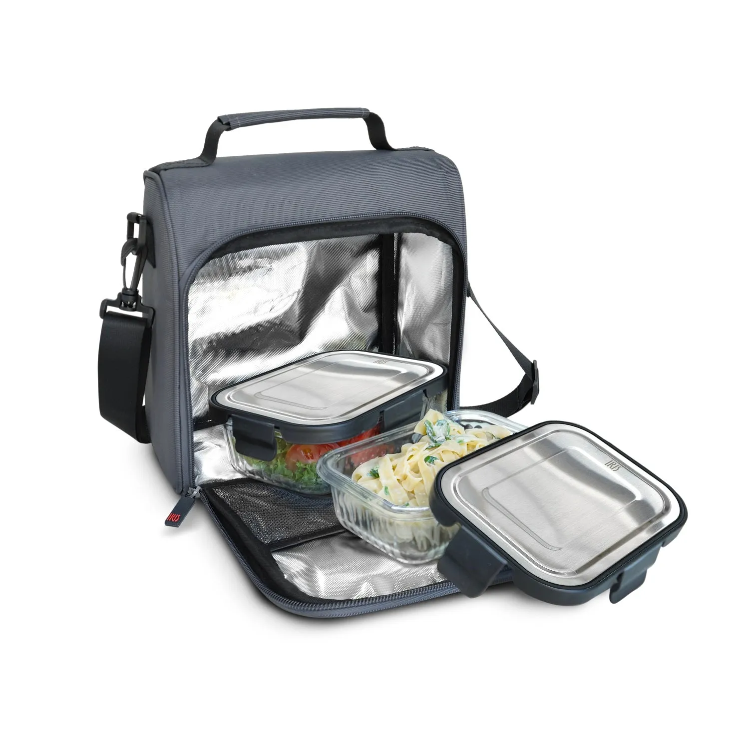 Lunchbag Glass Premium Grey   Glass Container 0.37 0.64L