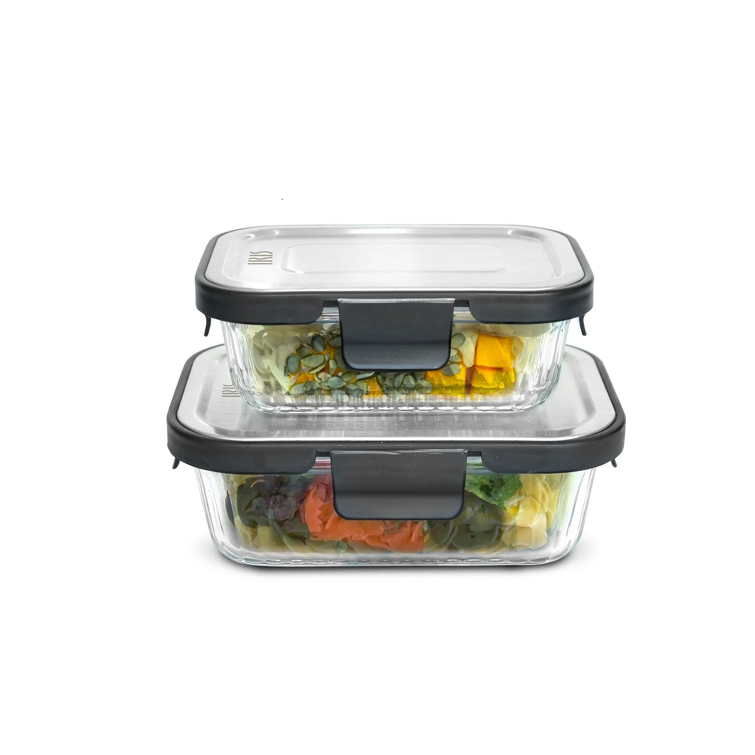 Lunchbag Glass Premium Grey   Glass Container 0.37 0.64L