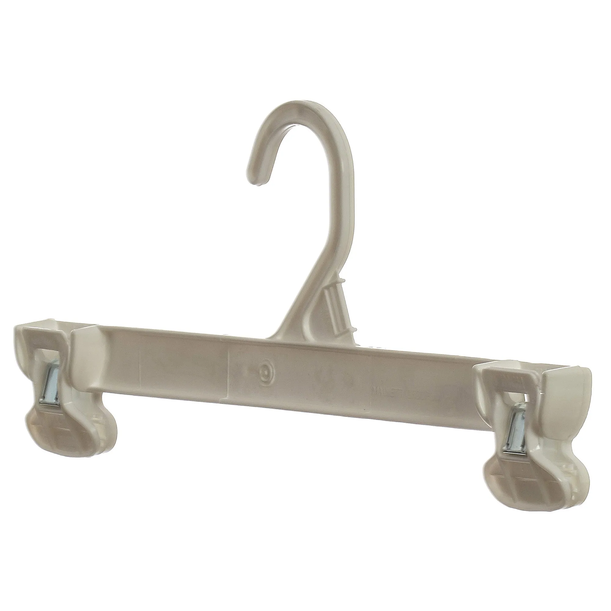 Mainetti 6112, 12" White all Plastic, Pant Skirt Slack Bottom Hangers, with sturdy plastic non-slip clips