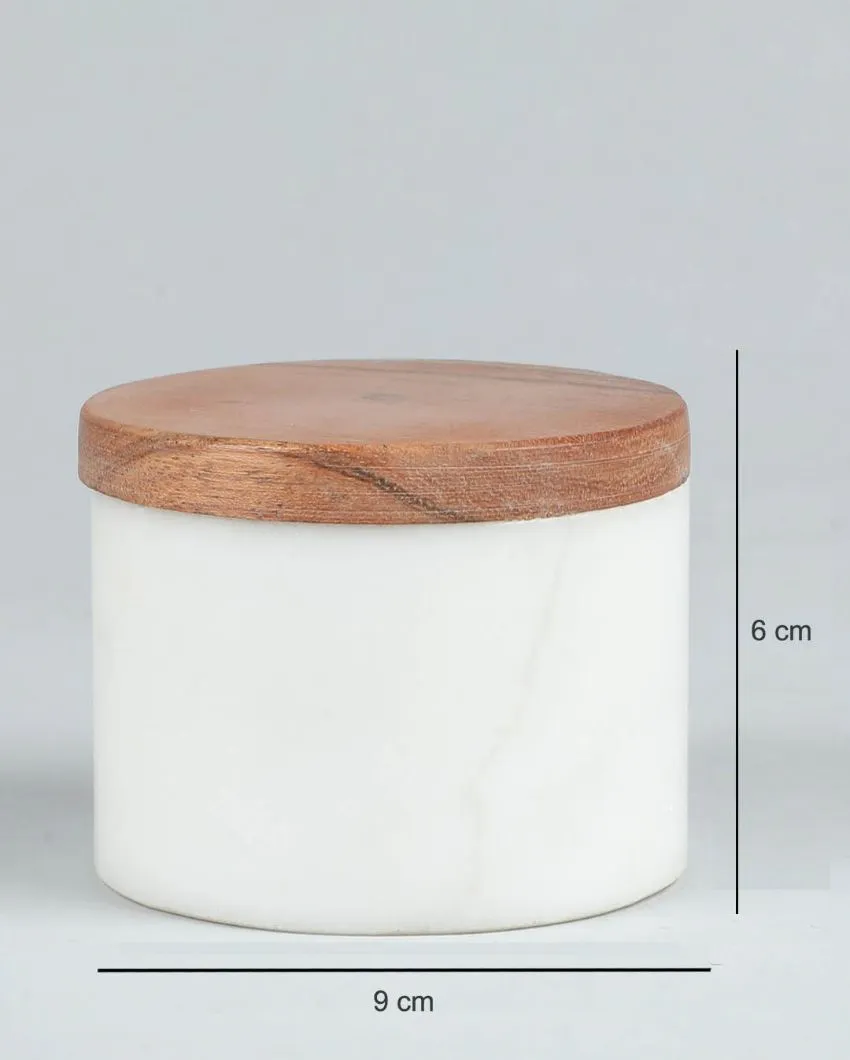 Modern Marble Jar With Lid | 4 x 2 inches