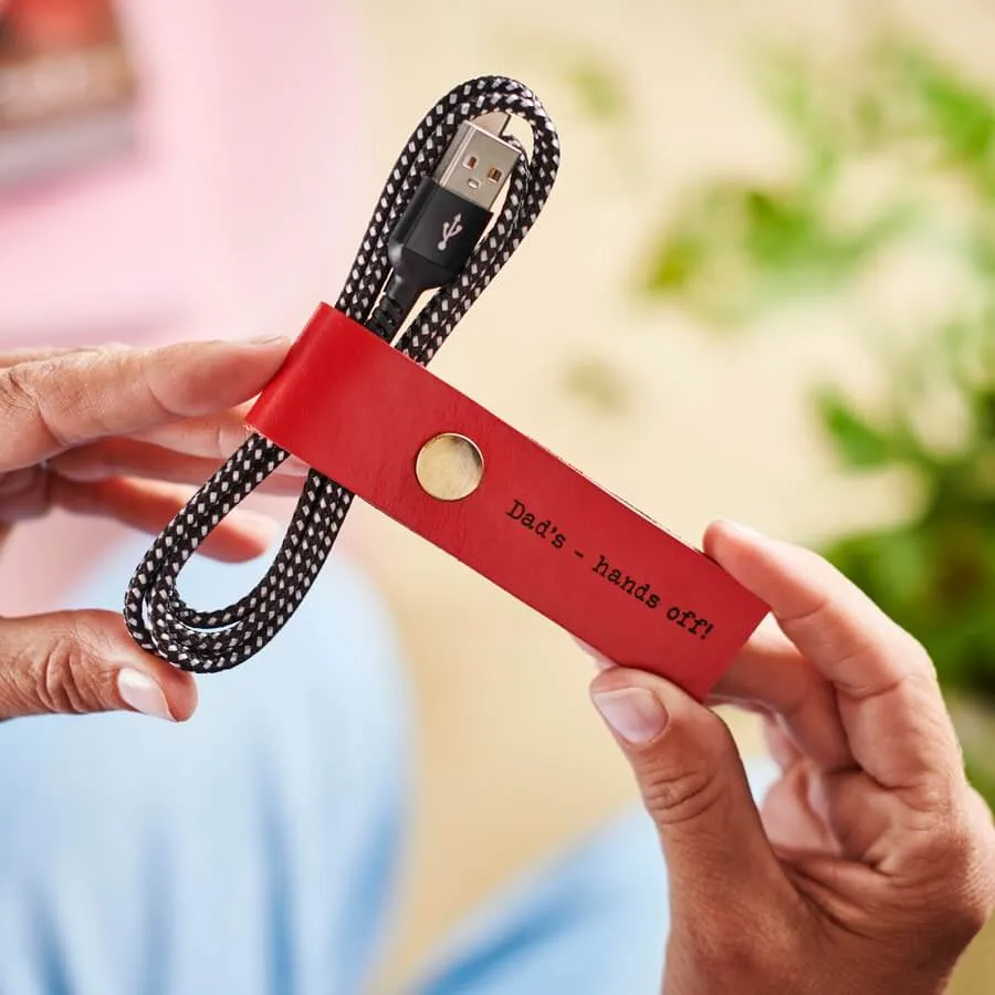 Personalised Leather Cable Tidy