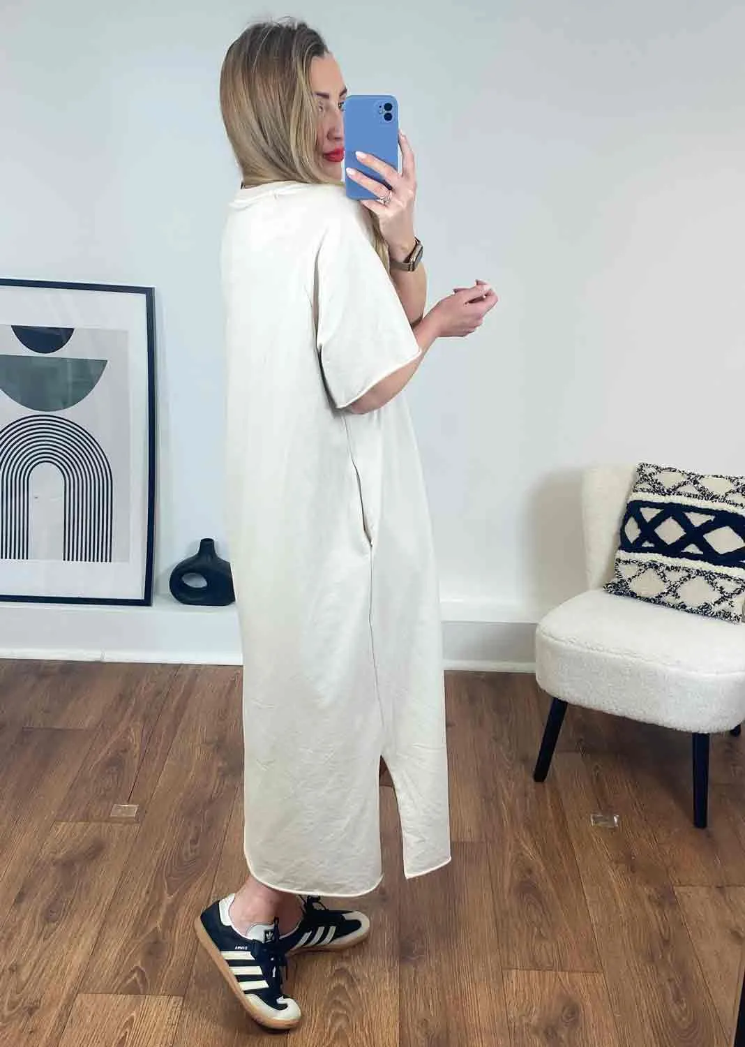 Peyton Jersey Maxi Dress in Cream