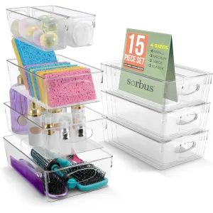 Plastic Clear Bins (15 pack)