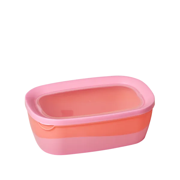 Rice DK Rectangular Two Tone Food Box Pink Orange Set of 3