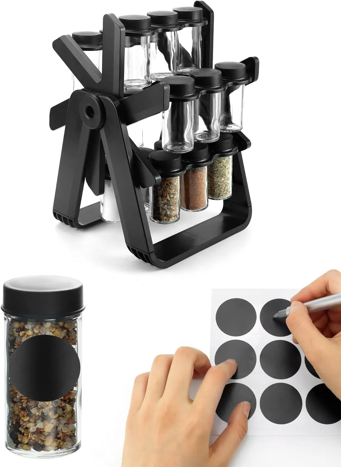 Rotating 18 Piece Spice Jar Organizer