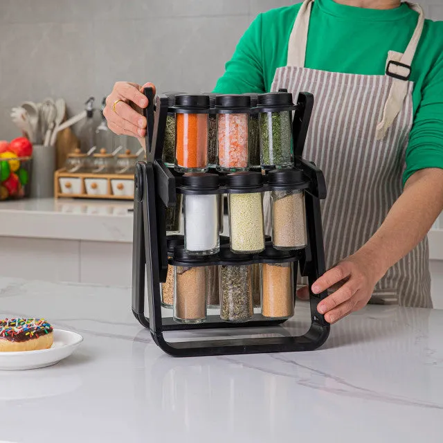 Rotating 18 Piece Spice Jar Organizer