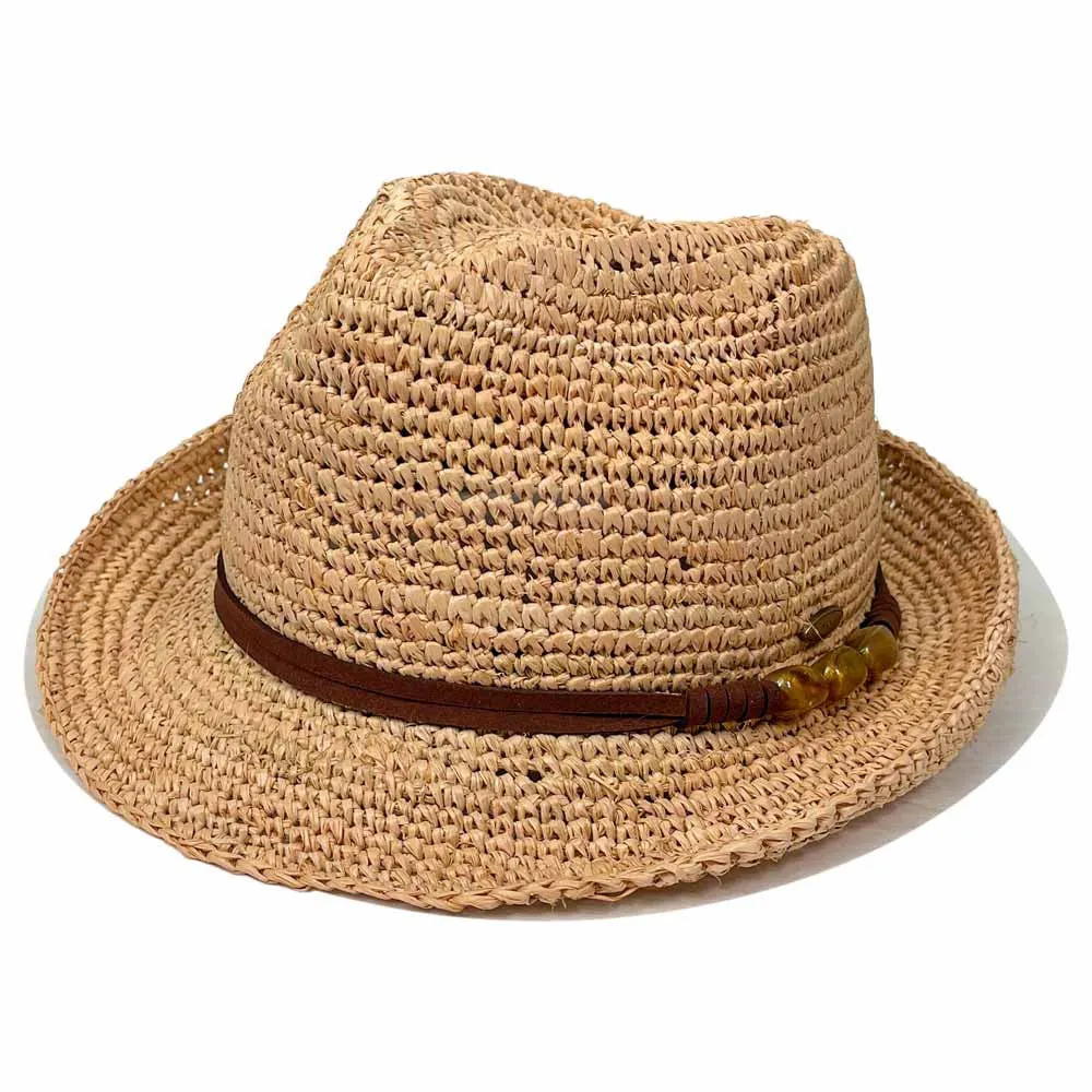 Saint Martin - Crochet Raffia Straw Fedora