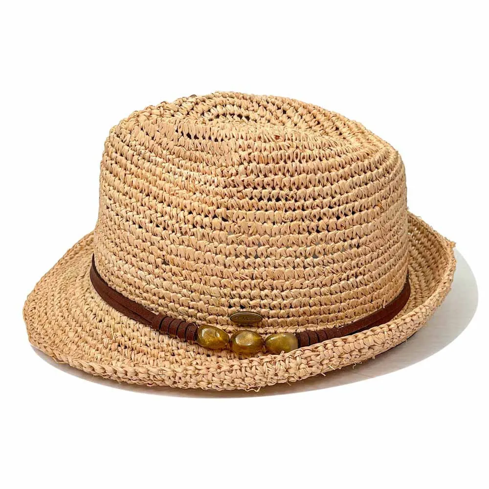 Saint Martin - Crochet Raffia Straw Fedora