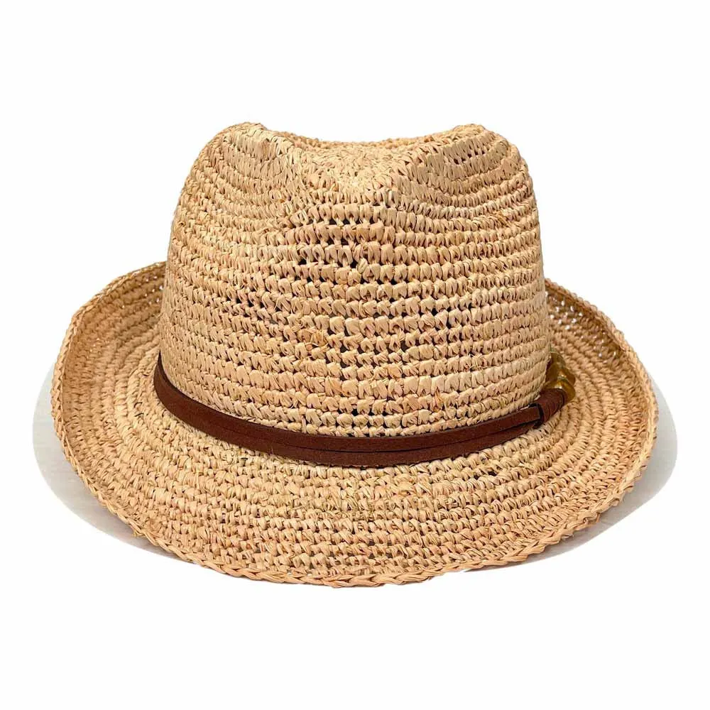 Saint Martin - Crochet Raffia Straw Fedora