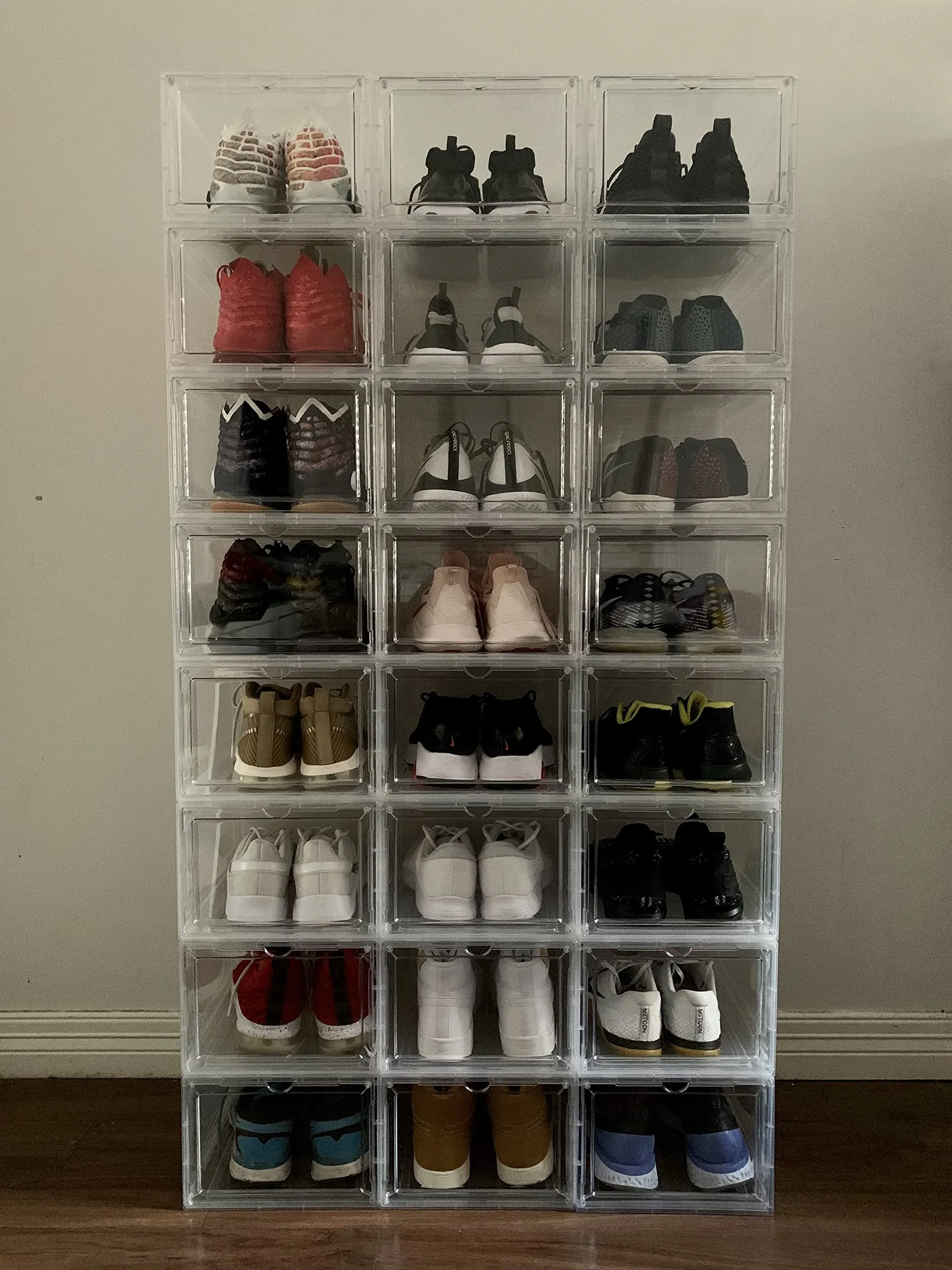 Shoe Boxes, Clear Shoe Organizers, Set of 12