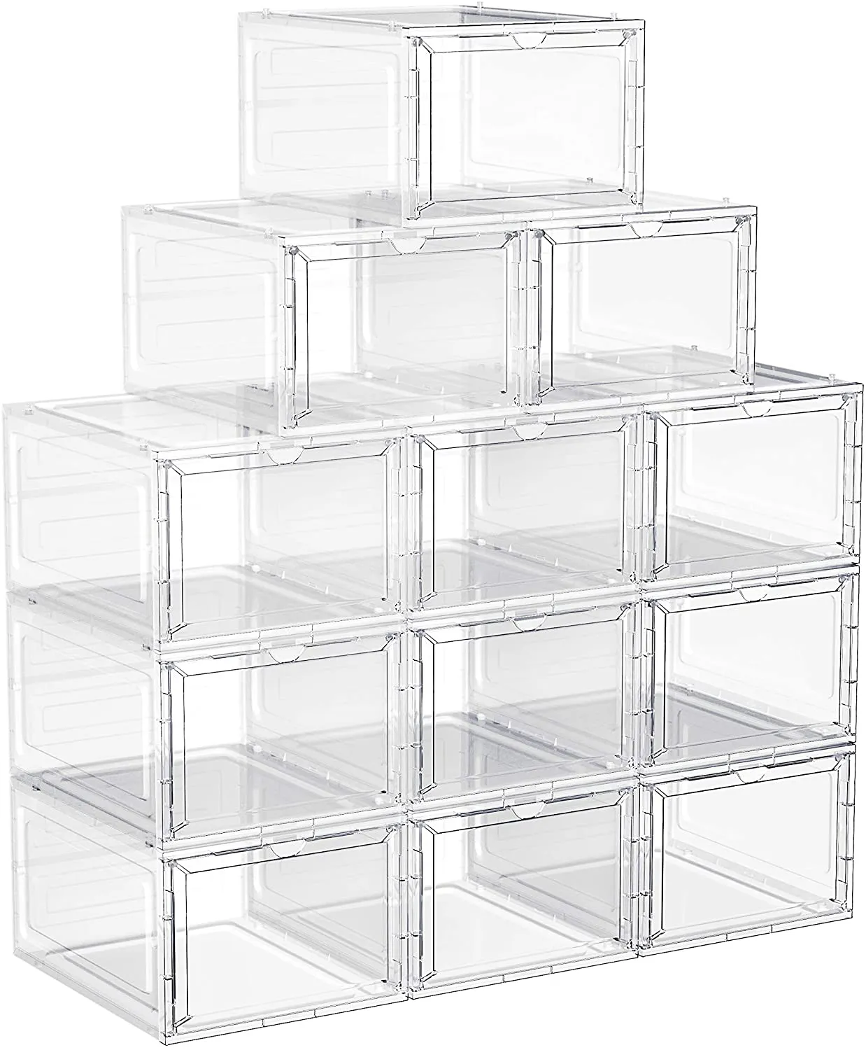 Shoe Boxes, Clear Shoe Organizers, Set of 12