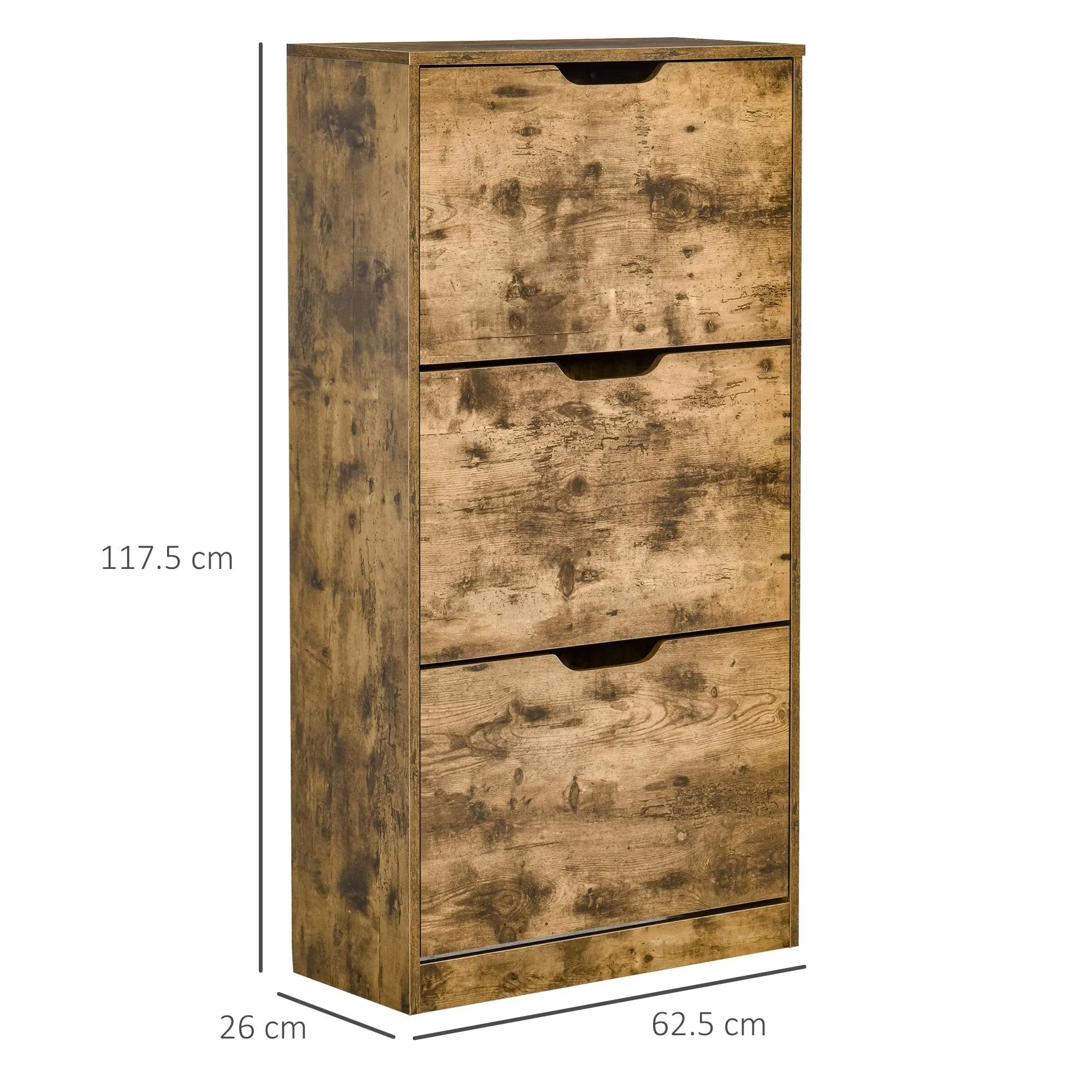 Shoe Cabinet with 3 Flip Doors