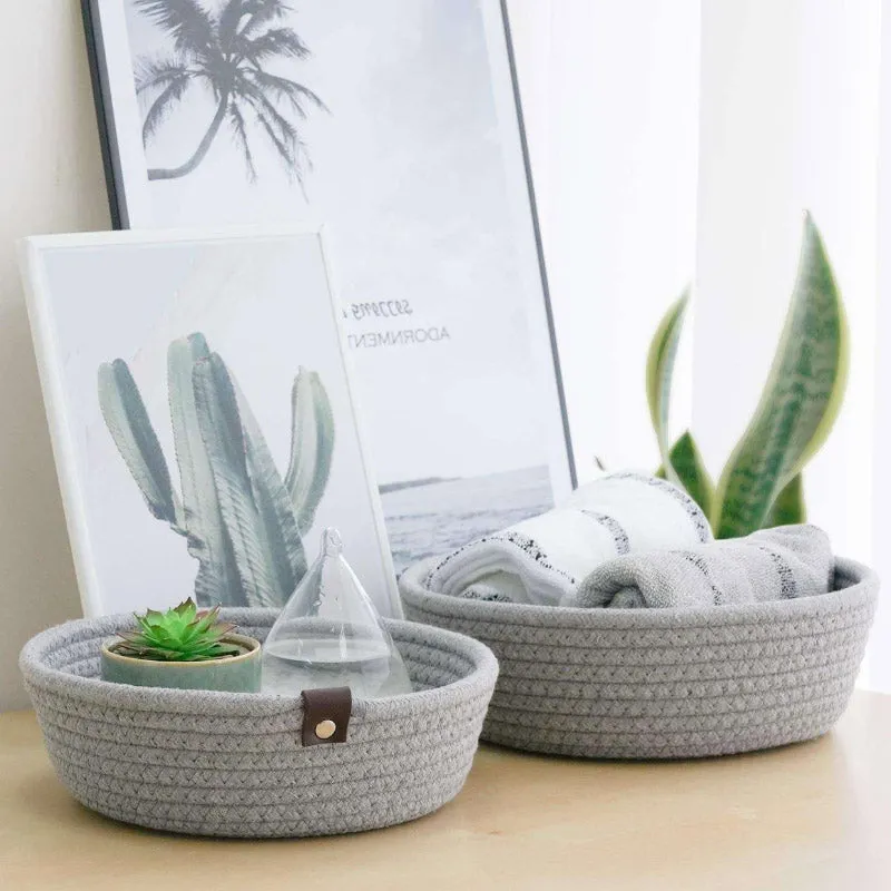 Stellen Natural Fiber Organizer (Grey) - Set Of Three