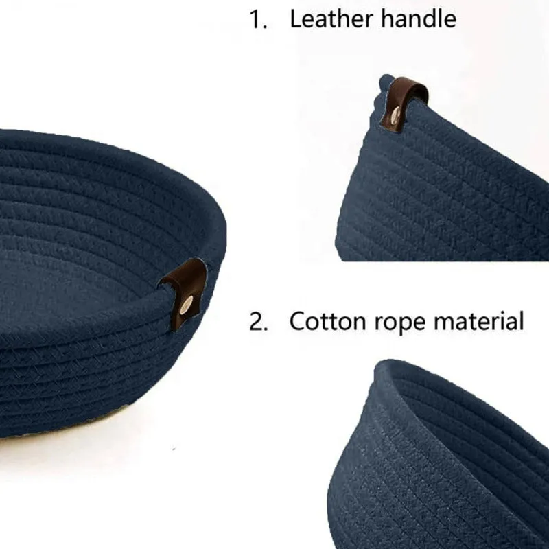 Stellen Natural Fiber Organizer (Navy Blue) - Set Of Three