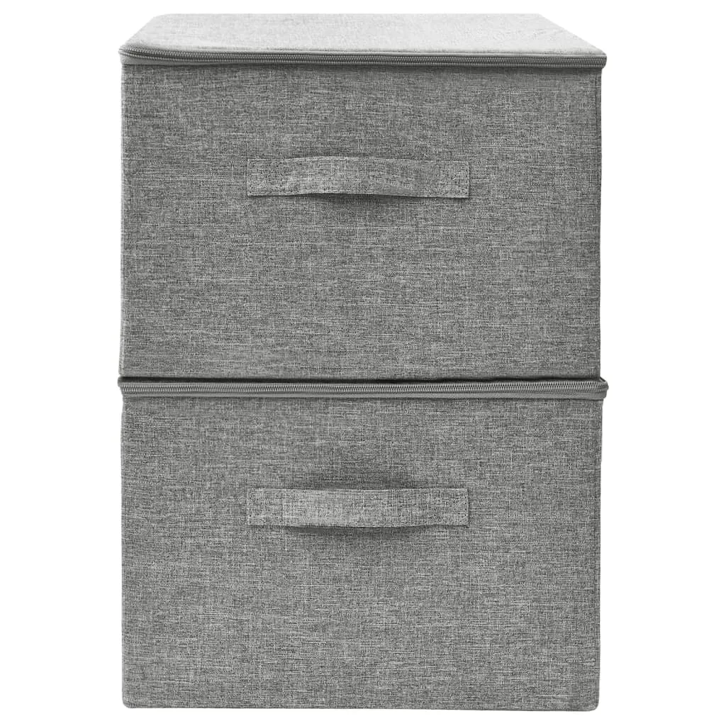 Storage Boxes 2 pcs  Fabric 43x34x23 cm Grey