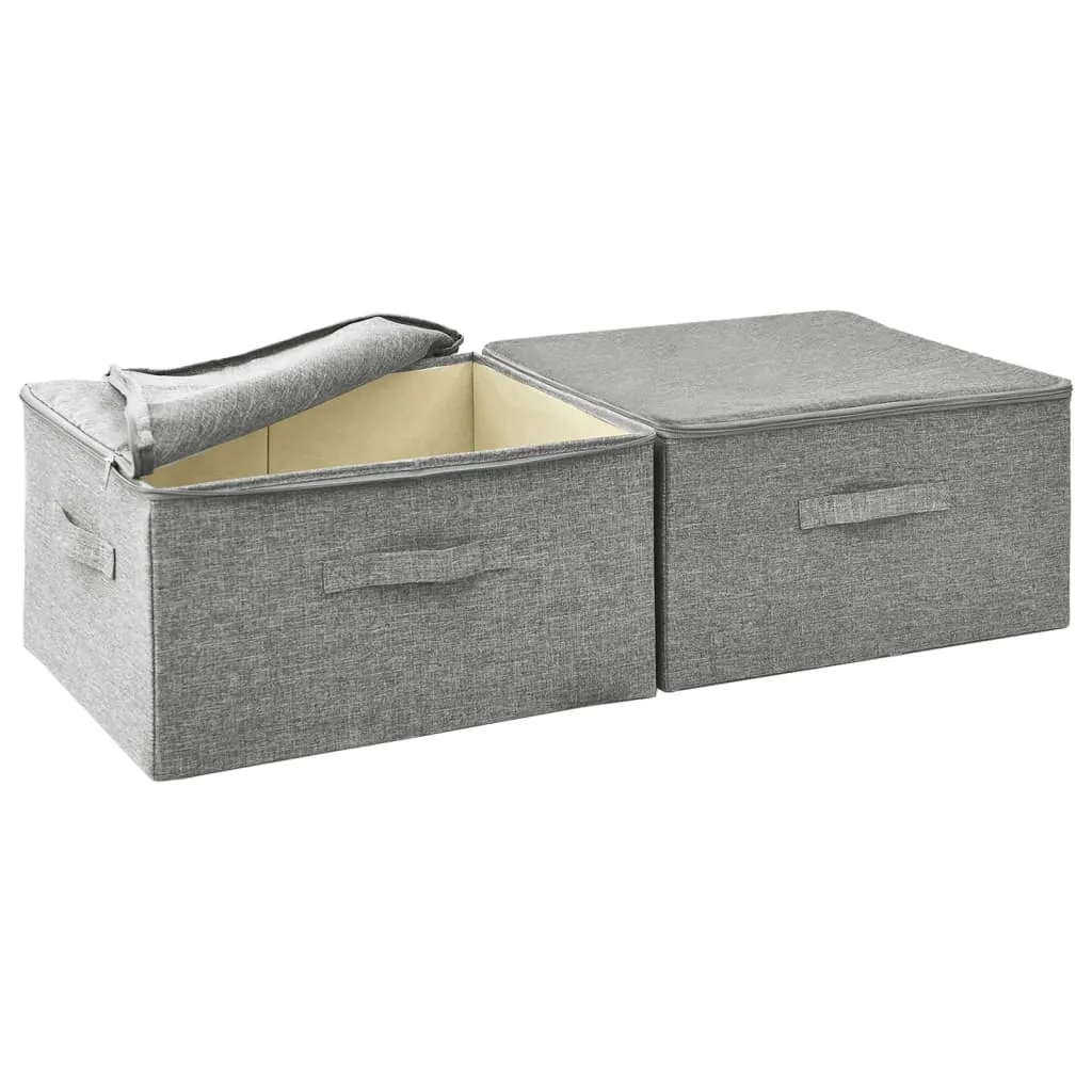 Storage Boxes 2 pcs  Fabric 43x34x23 cm Grey