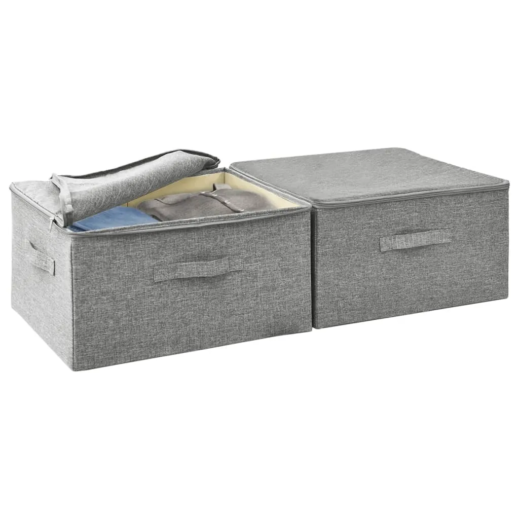 Storage Boxes 2 pcs  Fabric 43x34x23 cm Grey